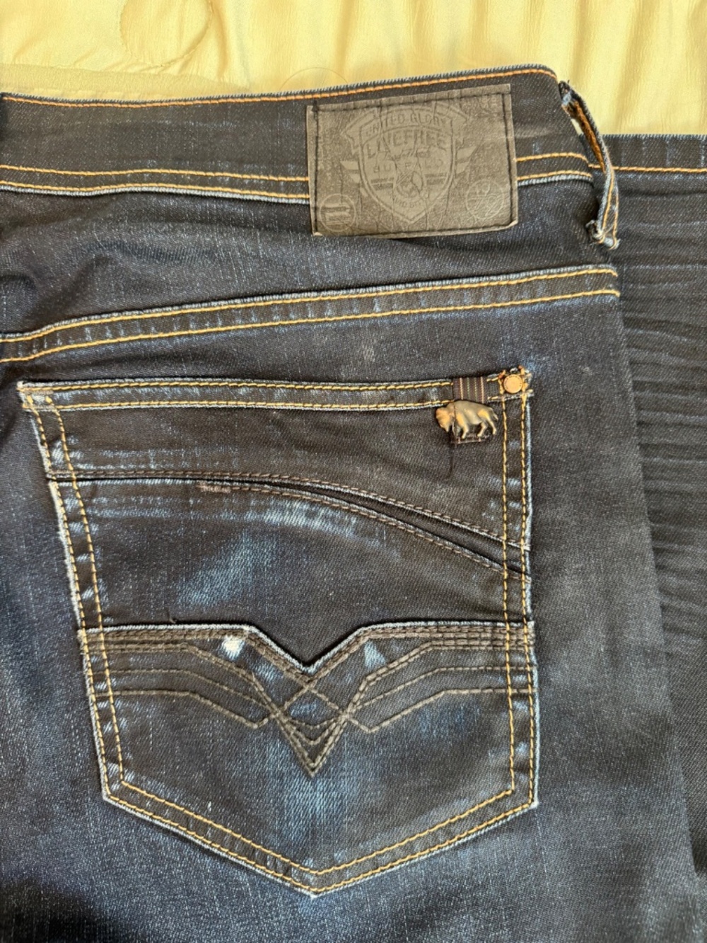 Buffalo David Bitton Six-X Slim Straight Jeans 34x32 Dark Wash Stretch - Picture 6 of 6